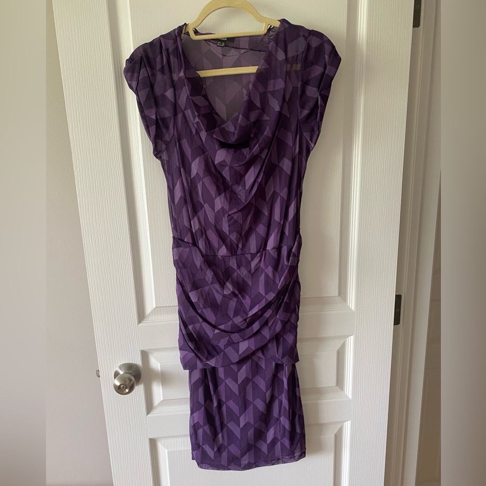 Mexx Purple Sheath Midi Dress Cowl Neck